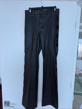 Zara High Rise Leather Pants with Cutout Side Detail in Size Medium!